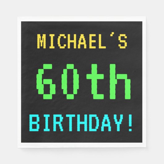 Leuk /Retro Videogame Look 60th Verjaardag Servetten (Voorkant)