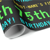 Leuk /Retro Videogame Look 75th Verjaardag Cadeaupapier (Rol Hoek)