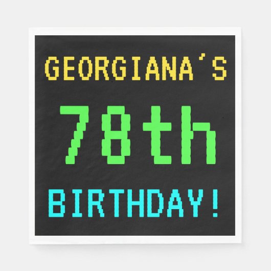 Leuk /Retro Videogame Look 78th Verjaardag Servetten (Voorkant)