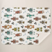 Leuk robotpatroon Kinder sherpa deken (Voorkant (horizontaal))