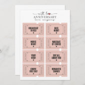 Leuk romantisch Jubileum afdrukbare liefde coupons Kaart (Voorkant / Achterkant)