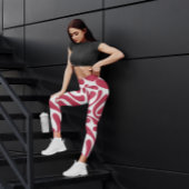 Leuk rood en wit abstract stijlvol zwart leggings