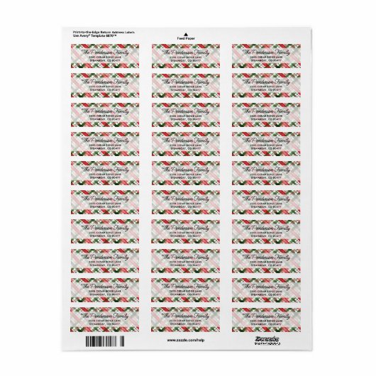 Leuk Rood Groen Gespeeld Kerstscript Custom Etiket (Full Sheet)