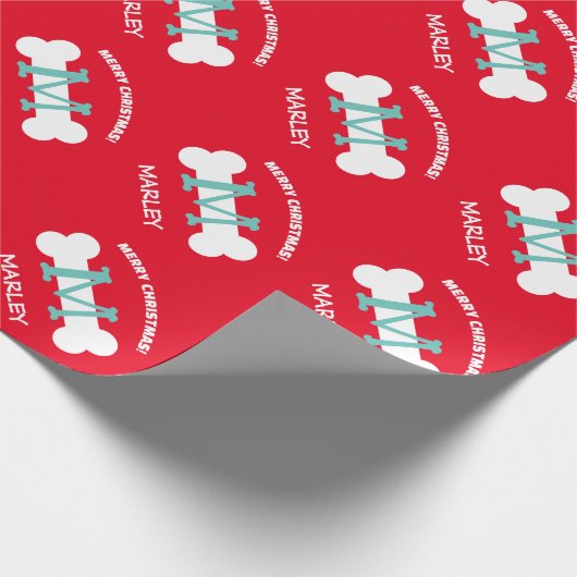 Leuk rood kerst inpakpapier voor huisdier hond (Hoek)