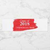 Leuk rood olieverfschilderij gepersonaliseerd Afst Waterfles Etiket (Enkel label)