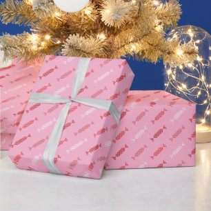 Leuk Rood, Wit Bonbon Snoep All-Occasion Roze Cadeaupapier