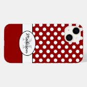 Leuk Rood Wit polka stippen retro patroon Monogram Case-Mate iPhone Case (Achterkant (horizontaal))