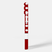 Leuk Rood Wit polka stippen retro patroon Monogram Case-Mate iPhone Case (Achterkant / Links)