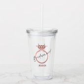 Leuk Roos gouden ring bruidsmeisje gepersonaliseer Acryl Drinkbeker (Voorkant)