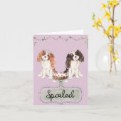 Leuk Roze Bedorven "puppy" Kaart (Gele Bloem)