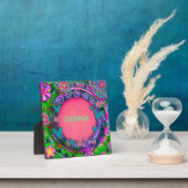 Leuk Roze Bloemen Hart Whimsical Custom Fotoplaat (Insitu)