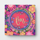 Leuk roze bloemig grillig Inspirerend Fotoplaat (Voorkant)