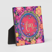 Leuk roze bloemig grillig Inspirerend Fotoplaat (Voorkant)