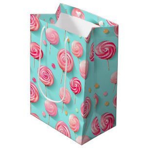 Leuk Roze en Blauw Lollipops Snoep Lane Medium Cadeauzakje