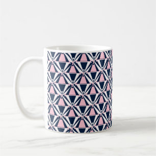 Leuk roze en blauw patroon koffiemok