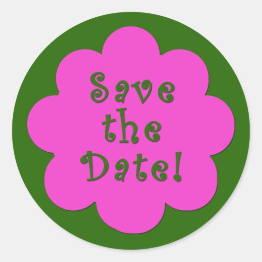 Leuk Roze en Groen Save the Date Stickers (Voorkant)