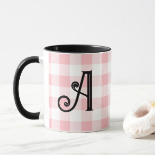 Leuk Roze en Zwart Custom Monogrammed Mok