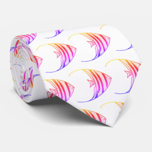 Leuk roze engelenvissenpatroon stropdas