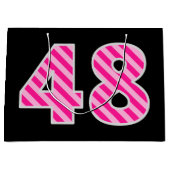 Leuk roze gestreept "48"; Gelukkige 48ste verjaard Groot Cadeauzakje (Voorkant)