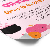 Leuk Roze Halloween Verjaardag Tijd Capsule Teken Poster (Hoek)