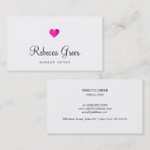 Leuk Roze Hart Modern Beauty Consultant Visitekaartje (Voorkant / Achterkant)