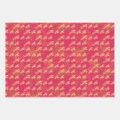 Leuk Roze Metallic Monochrome Fa La Christmas Inpakpapier Vel (Voorkant 3)