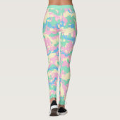 Leuk roze, mintgroen, turquoise, crème camouflage, leggings (Achterkant)