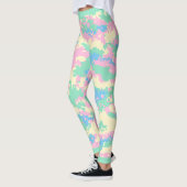 Leuk roze, mintgroen, turquoise, crème camouflage, leggings (Links)