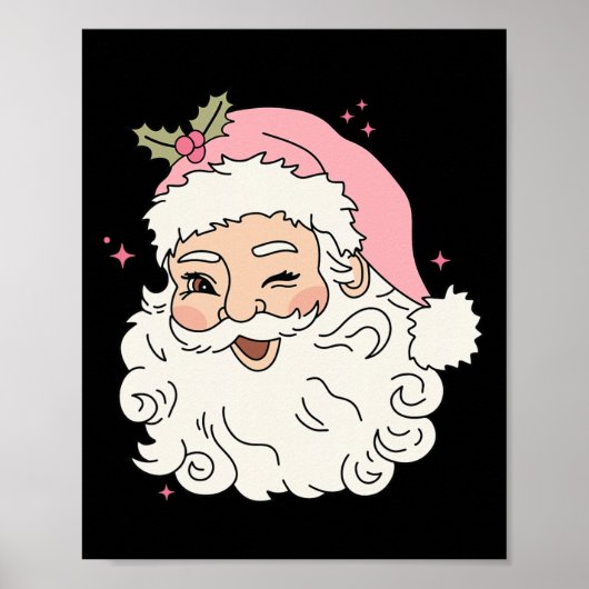 Leuk  Roze Sinterklaas Roze Kerst Mannen WO Poster (Voorkant)