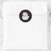 Leuk  Roze Sinterklaas Roze Kerst Mannen WO Ronde Sticker (Tas)