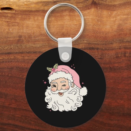 Leuk Roze Sinterklaas Roze Kerst Mannen WO Sleutelhanger (Voorkant)