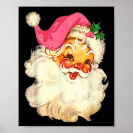 Leuk  Roze Sinterklaas Roze Kerstmis Design Poster (Voorkant)