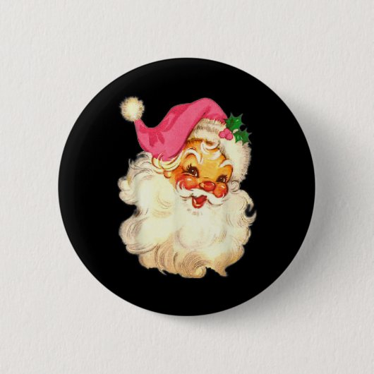 Leuk Roze Sinterklaas Roze Kerstmis Design Ronde Button 5,7 Cm (Voorkant)