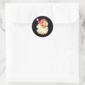 Leuk  Roze Sinterklaas Roze Kerstmis Design Ronde Sticker (Tas)