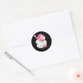Leuk  Roze Sinterklaas Roze Kerstmis Design Ronde Sticker (Envelop)