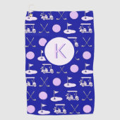 Leuk Roze Stijlvol Golf Design en Custom Monogram Golfhanddoek (Voorkant)