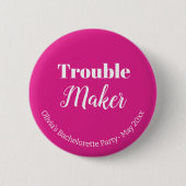 Leuk roze vrijgezellenfeest ronde button 5,7 cm (Voorkant)