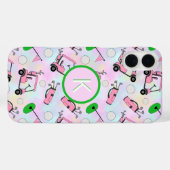 Leuk Roze Vrouwelijk Golf Ontwerp en Custom Monogr Case-Mate iPhone Case (Achterkant (horizontaal))
