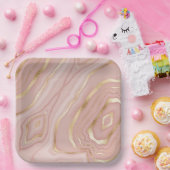 Leuk roze waterverf abstract ontwerp papieren bordje (Feest)