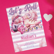 Leuk Roze Waterverf Roller Blade Verjaardag
