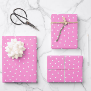Leuk roze witte polka stip tegel patroon inpakpapier vel