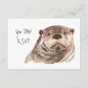 Leuk RSVP antwoord met Waterverf Otter