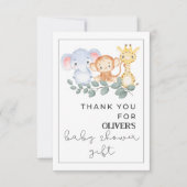Leuk Safari Baby shower dank u kaarten (Voorkant)