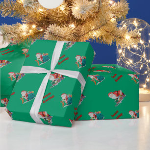 Leuk santa en speelgoed die de giften van Kerstmis Cadeaupapier