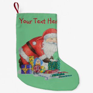 Leuk santa en speelgoed die de giften van Kerstmis Kleine Kerstsok