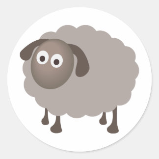 Leuk schapenontwerp ronde sticker