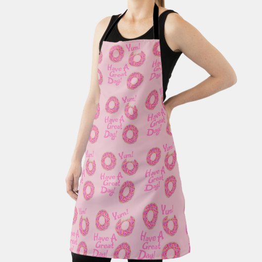 Leuk Schattige Grote Dag Donut Slogan Pattern Schort (Insitu)
