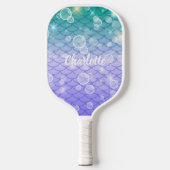 Leuk Schattige Meisje Sparkling Mermaid Scales Bub Pickleball Paddle (Voorkant)