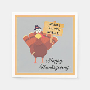 Leuk! Schattigee Thanksgiving Gobble Paper Napkin Servet