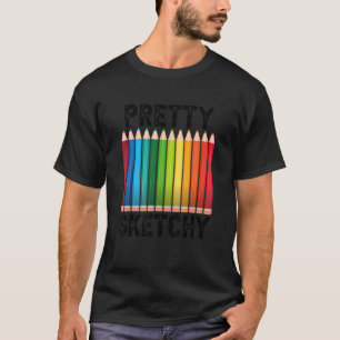 Leuk Schetsmatig Plezier Kleurpotloden Kunstenaa T-shirt